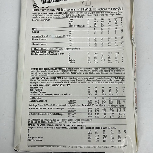 Vtg 2003 Simplicity Pattern 5650 Girls Dress Size A 7-14 UNCUT sewing modest - Picture 7 of 7